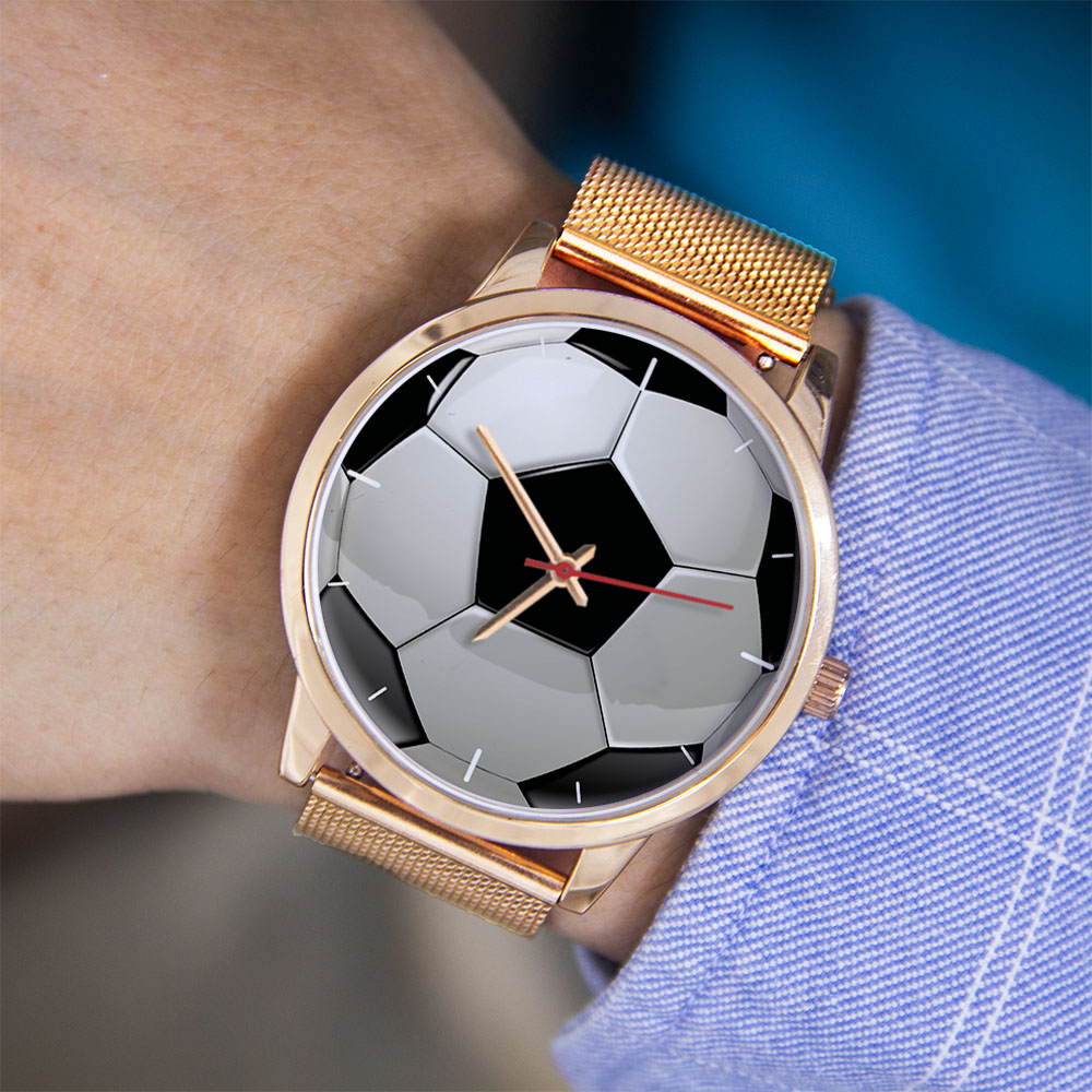 Futebol design fãs prata homem - Jewelry For Watches avaliação e preço