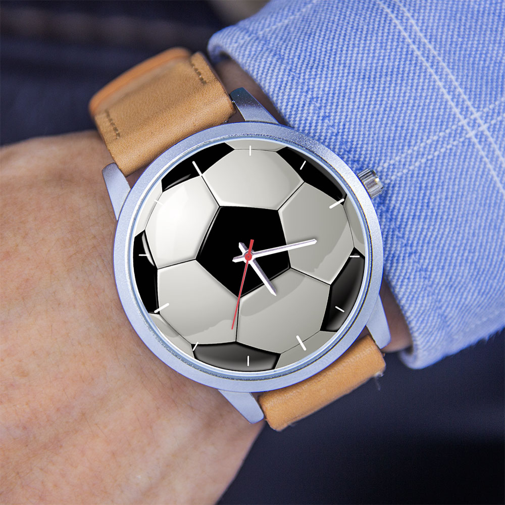 Futebol design fãs prata homem - Jewelry For Watches avaliação e preço