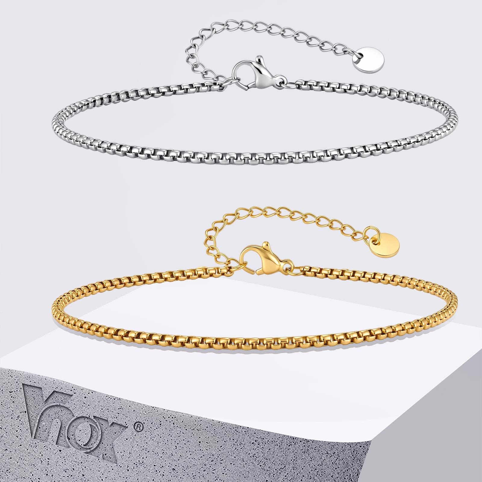 Tornozeleira Vnox de Aço Inoxi - Jc Jewelry & Watches Photos avaliação e preço