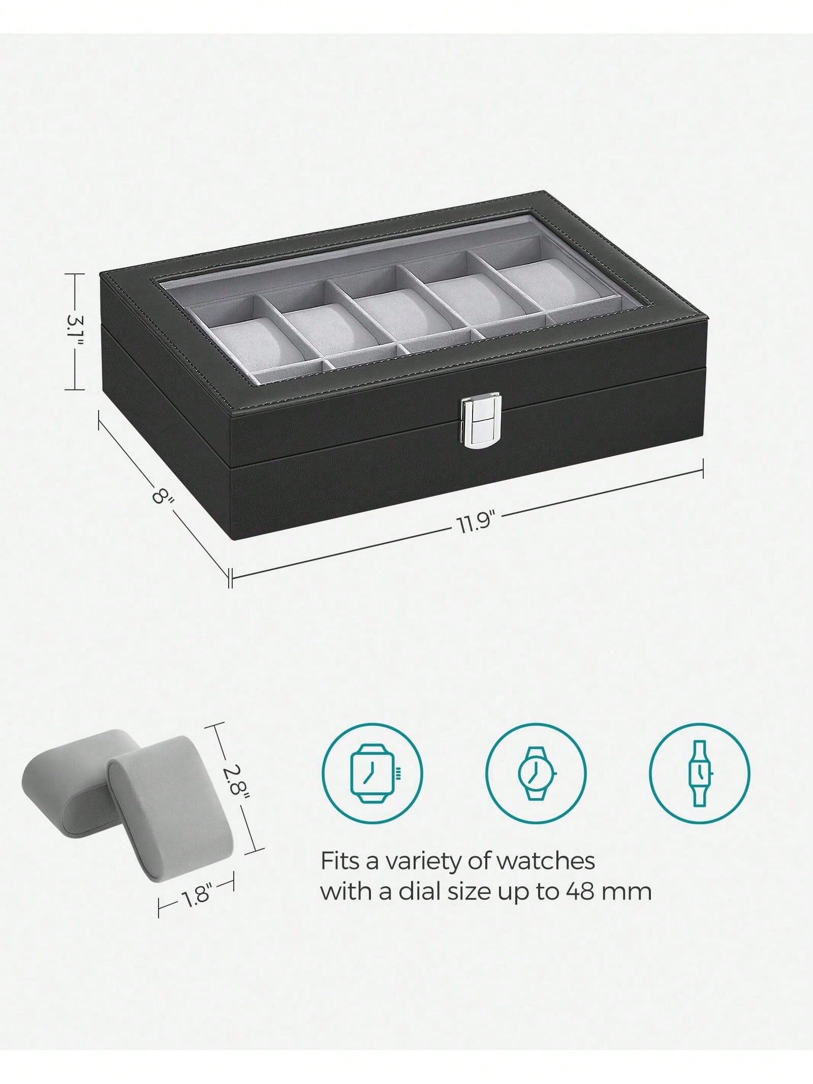 Caixa de Relógios com 12 Compa - Watch Display Box avaliação e preço
