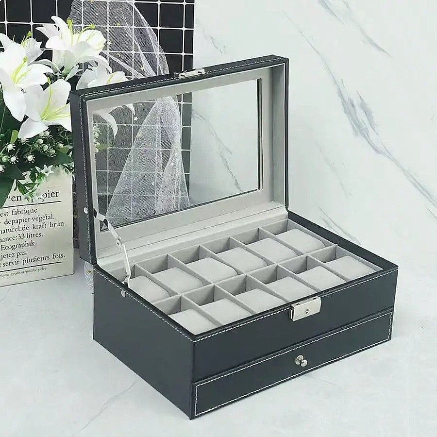 Caixa para Relógios com 12 Com - Watch Display Box avaliação e preço