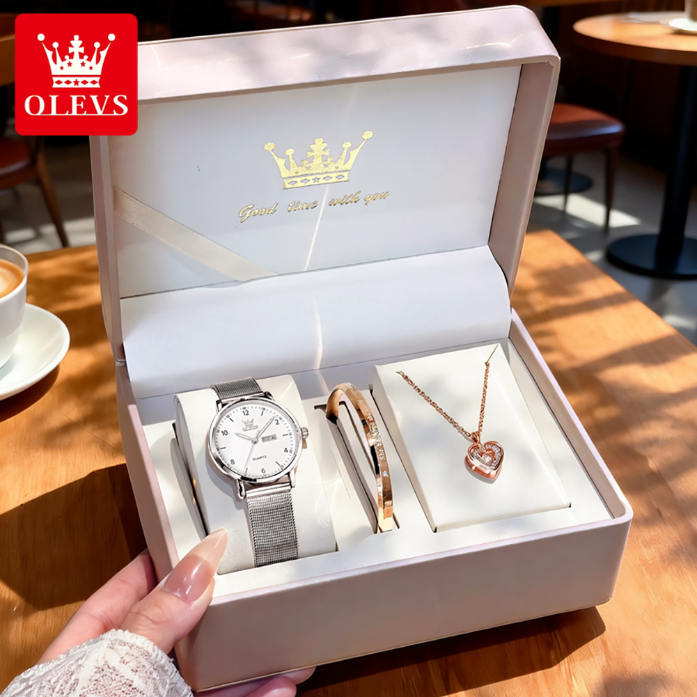 Relógios OLEVS 2996 femininos  - Watch Display Box avaliação e preço